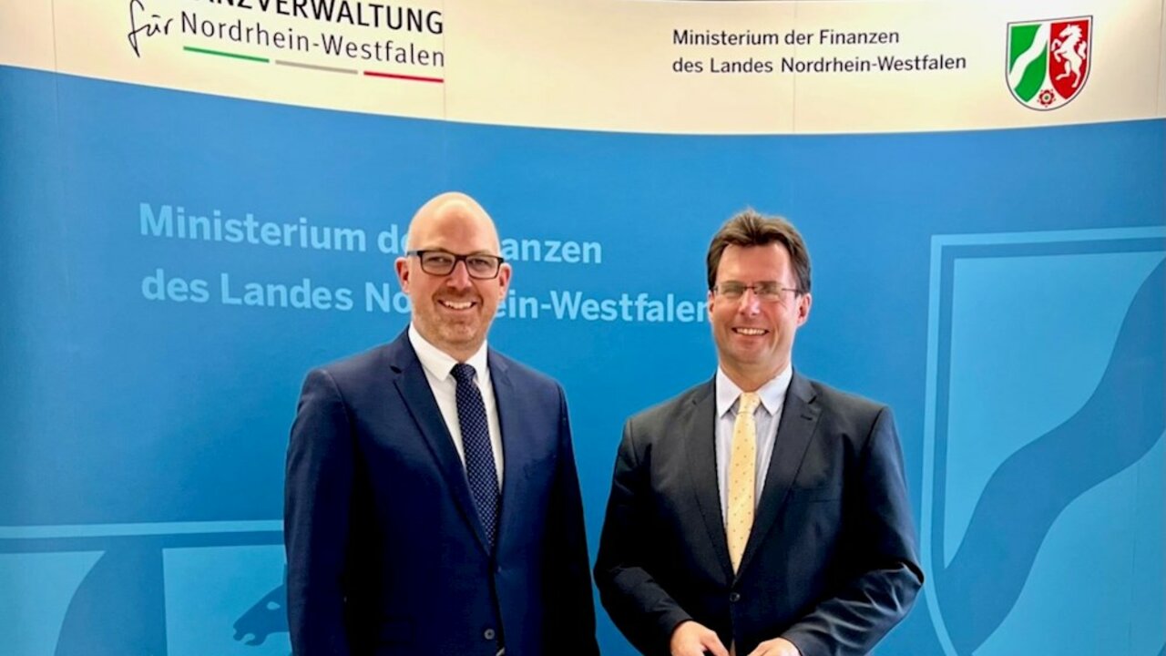 Treffen von Regierungschef Daniel Risch mit Marcus Optendrenk, Finanzminister von Nordrhein-Westfalen | © Staatskanzlei Nordrhein-Westfalen