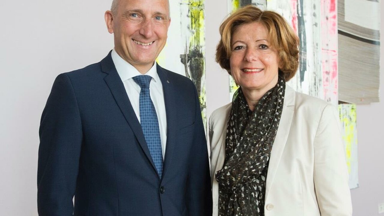 Regierungschef Adrian Hasler mit Ministerpräsidentin Malu Dreyer