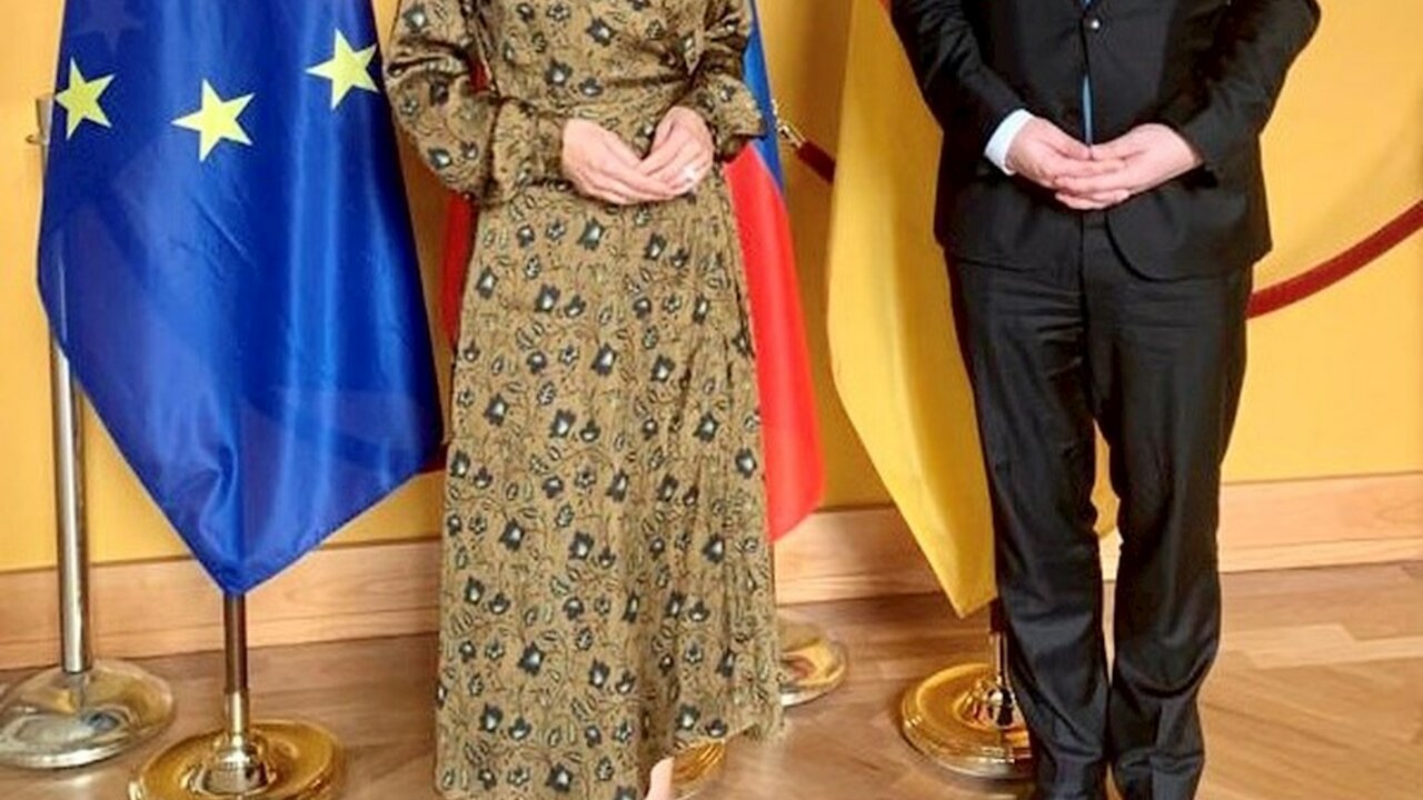 Aussenministerin Dominique Hasler mit Staatsminister Tobias Lindner