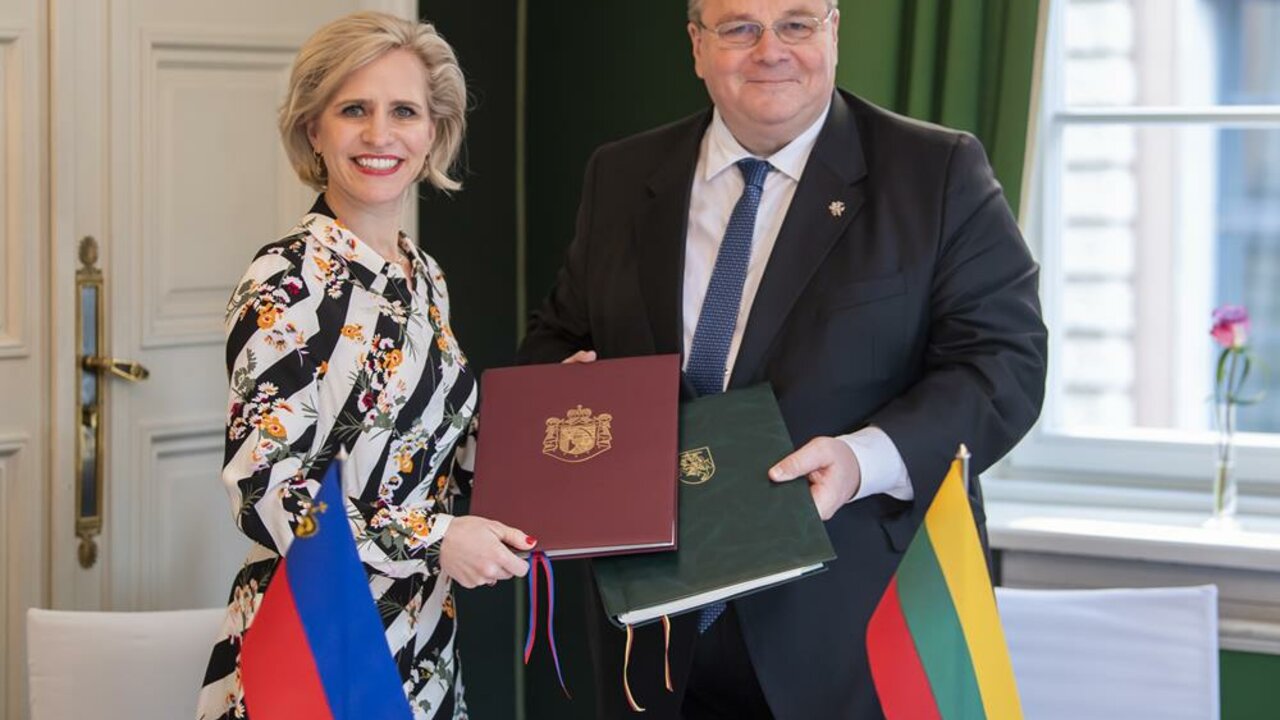 Aurelia Frick, Aussenministerin und Linas Linkevičius, Aussenminister der Republik Litauen