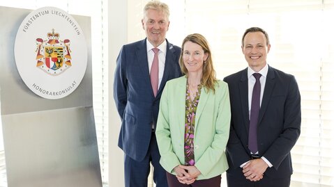 Prof. Dr. Stephan Eilers, Botschafterin Isabel Frommelt-Gottschald und Botschafter Dr. Martin Frick, Amt für Auswärtige Angelegenheiten
